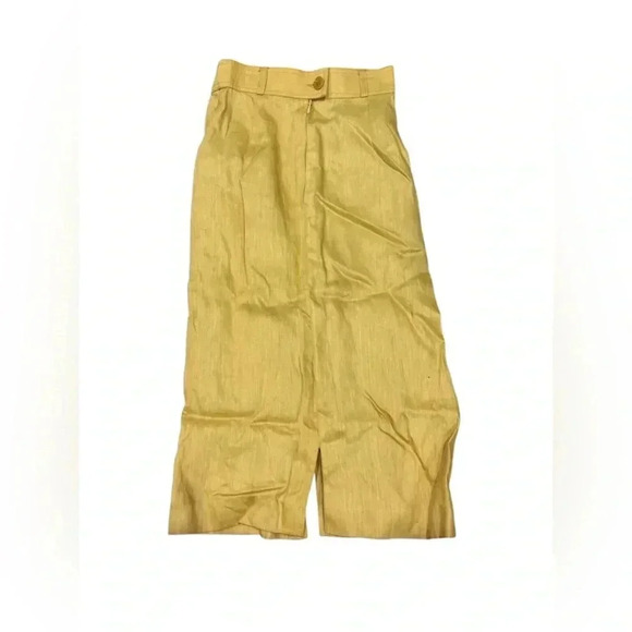 Louis Feraud Dresses & Skirts - Vintage Louis Feraud 100% linen Made in Germany Yellow Skirt Size 4 Mid Skirt